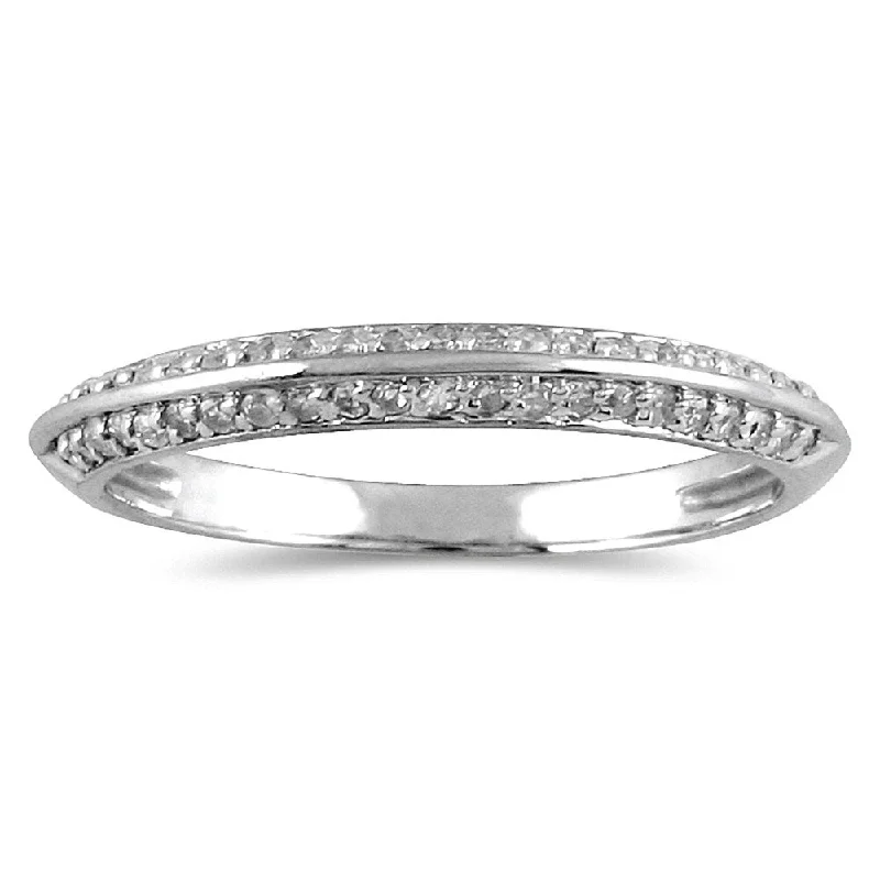 Women’s antique engagement rings-1/4 Carat TW Diamond Knife Edge Wedding Band in 10K White Gol