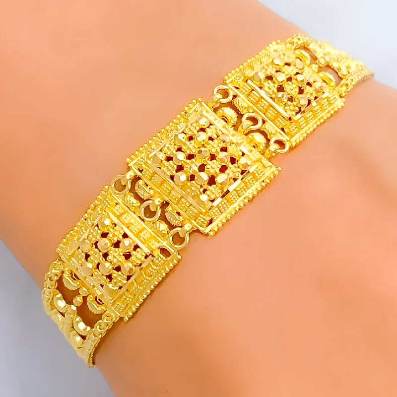 Women’s multicolored bracelets-Grand Shimmering 22k Gold Bracelet