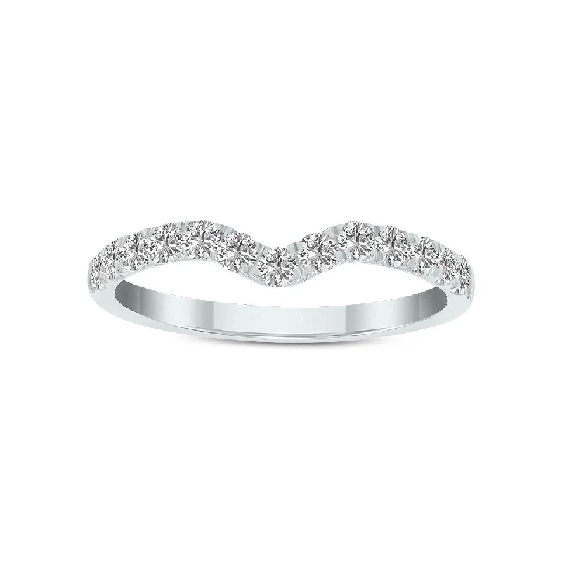 Women’s eco-friendly engagement rings-Marquee Jewels 1/2 Carat TW Lab Grown Diamond Wedding Band in 14K White Gold