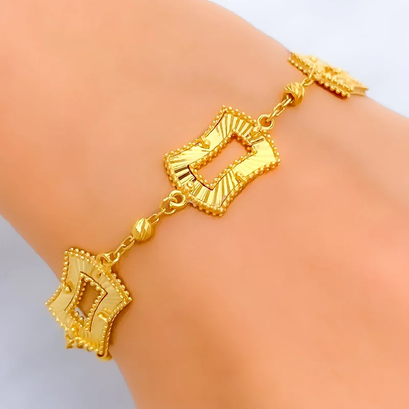 Women’s designer bracelets-Decorative Classy 21k Gold Bracelet