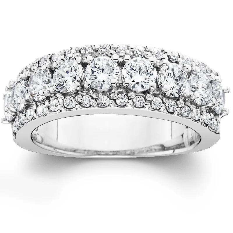 Women’s affordable diamond engagement rings-1 1/2ct Diamond Wedding Ring Womens Anniversary Band White Gold