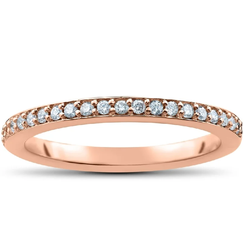 Women’s cushion cut engagement rings-Pompeii3 14k Rose Gold 1/4 Ct TDW Diamond Wedding Ring Lab Grown (G-H/VS1-VS2)