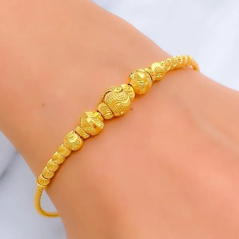 Women’s minimalist bracelets-Impressive Artistic 22k Gold Bangle Bracelet