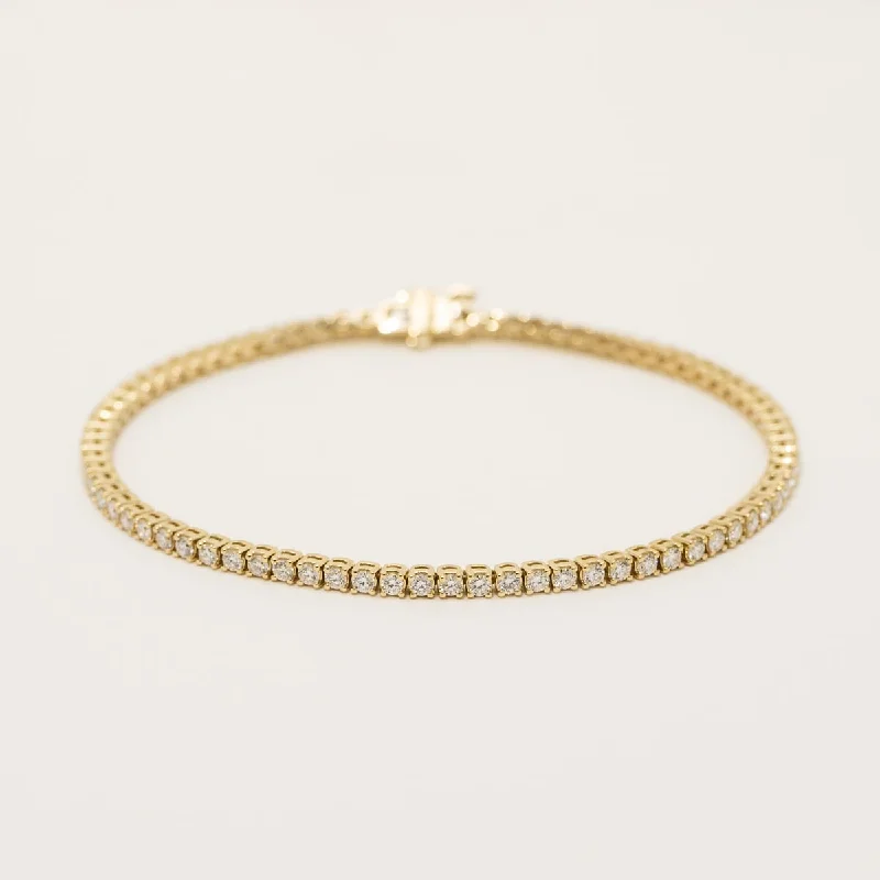 Women’s stackable bracelets-Diamond Tennis Bracelet in 18kt Yellow Gold (2ct tw)