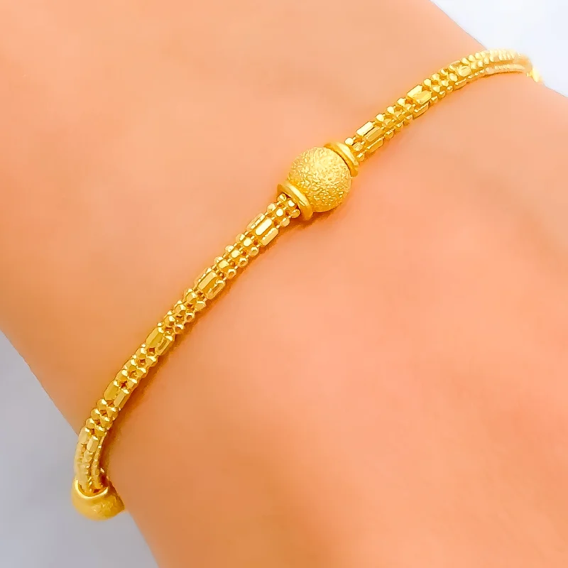 Women’s adjustable charm bracelets-Dainty Lush 22K Gold Bracelet