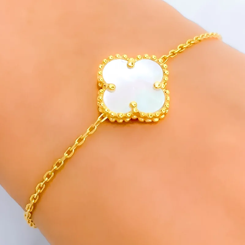 Women’s wedding bracelets-Blooming Fashionable 21k Gold Bracelet