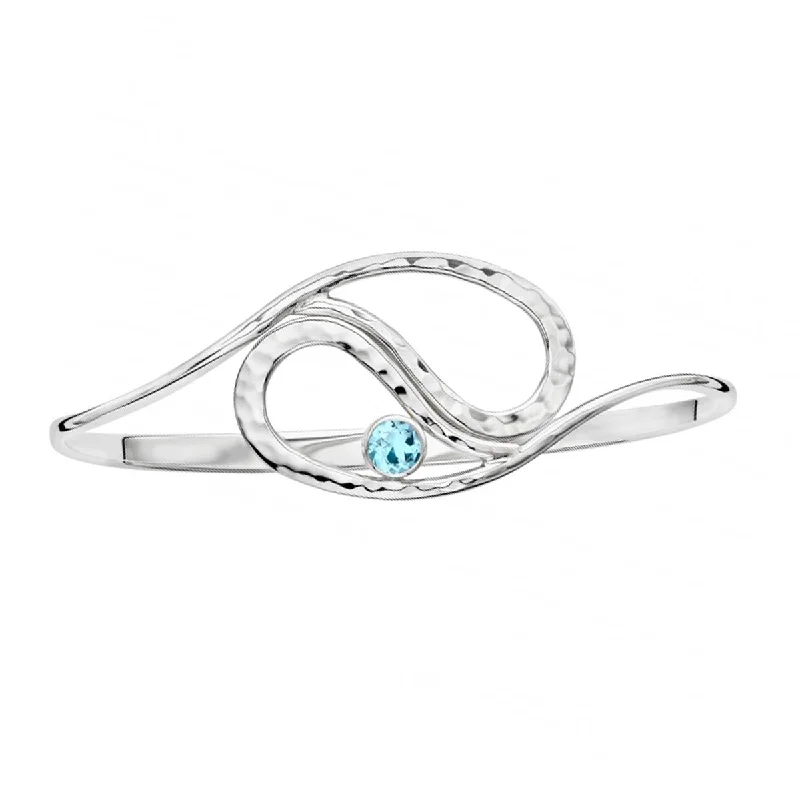 Women’s pearl bracelets-E.L. Designs Blue Topaz Yin Yang Bracelet in Sterling Silver