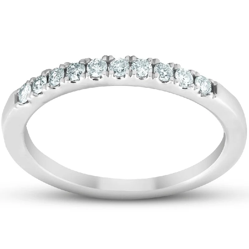 Women’s diamond engagement rings with unique designs-Pompeii3 10k White Gold 1/4 Ct TDW Diamond Diamond Wedding Womens Anniversary Ring