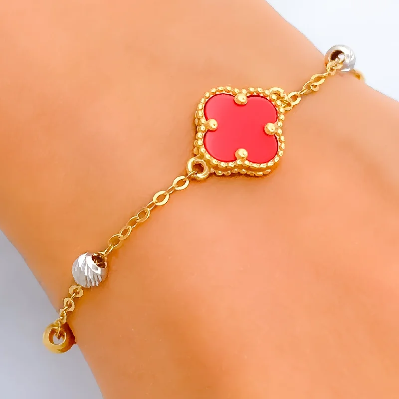 Women’s gold bracelets-Captivating Two-Tone 21k Gold Bracelet