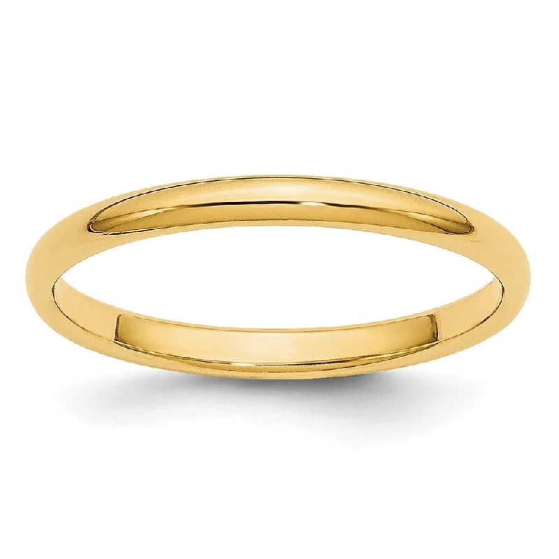 Women’s affordable engagement rings-Amanda Rose Women's 10K Yellow Gold 2mm Classic Plain Wedding Band