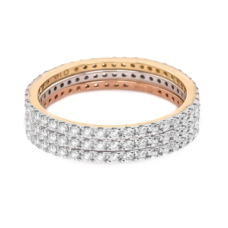 Women’s diamond solitaire engagement rings-14kt Gold Diamond Eternity Wedding Band Rings