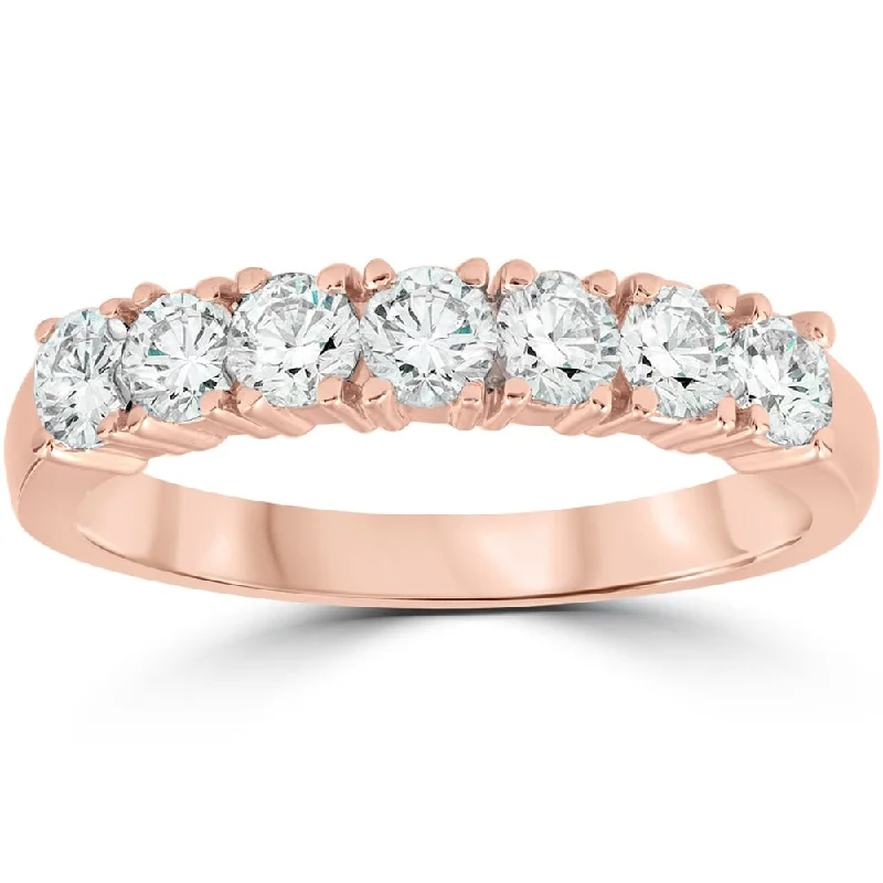 Women’s white gold engagement rings-1ct Diamond Rose Gold Wedding Anniversary Ring