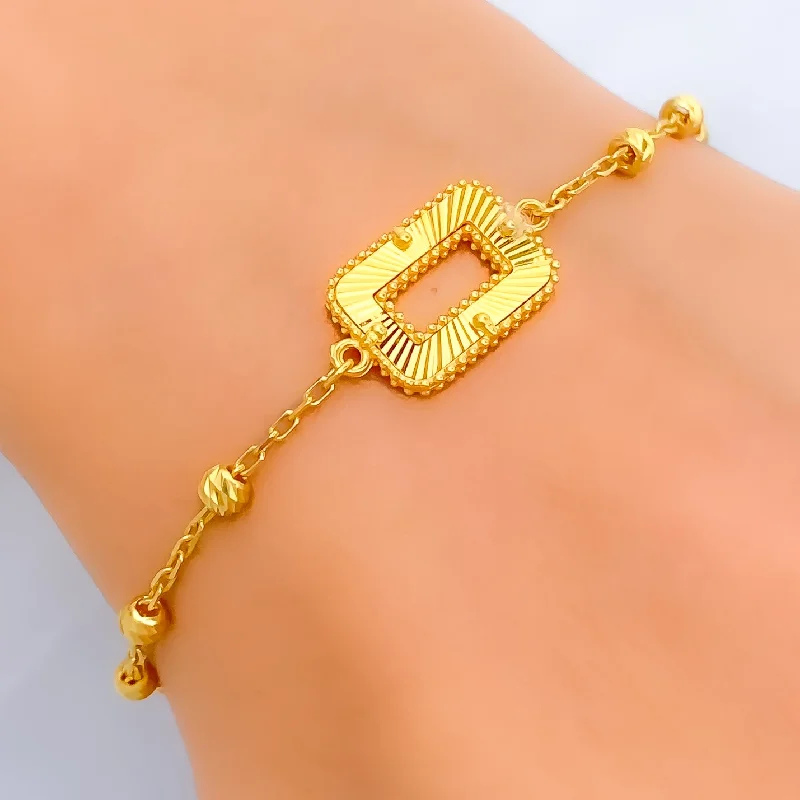 Women’s silver chain bracelets-Palatial Jazzy 21k Gold Bracelet