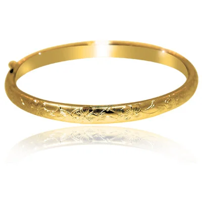 Women’s gold-plated bracelets-Childrens Hinged Bangle Bracelet in 14kt Gold Filled