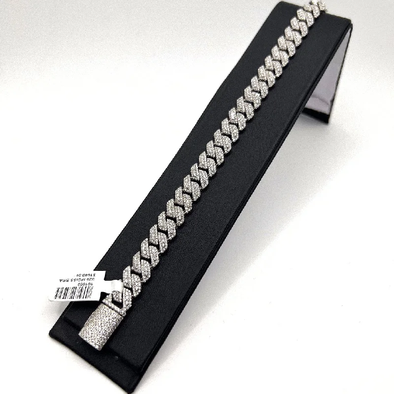 Women’s engraved bracelets-925 MOISSANITE CUBAN BRACELET