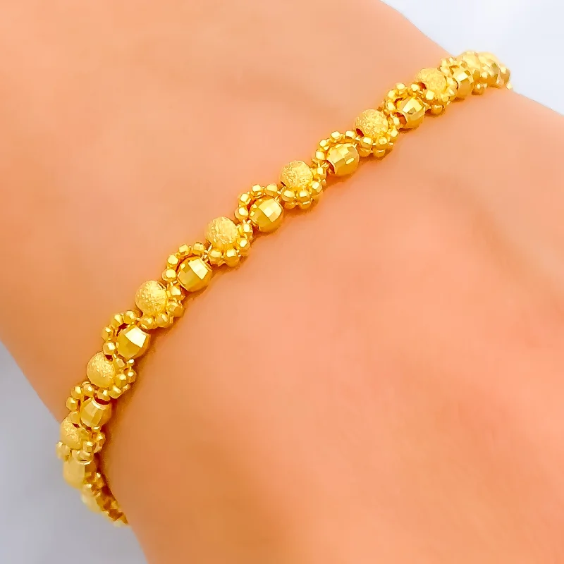 Women’s leather cuff bracelets-Versatile Glowing 22K Gold Bracelet