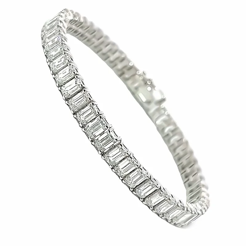 Women’s tennis bracelets-16.20CT LAB Diamond Tennis Bracelet set in 14K White Gold