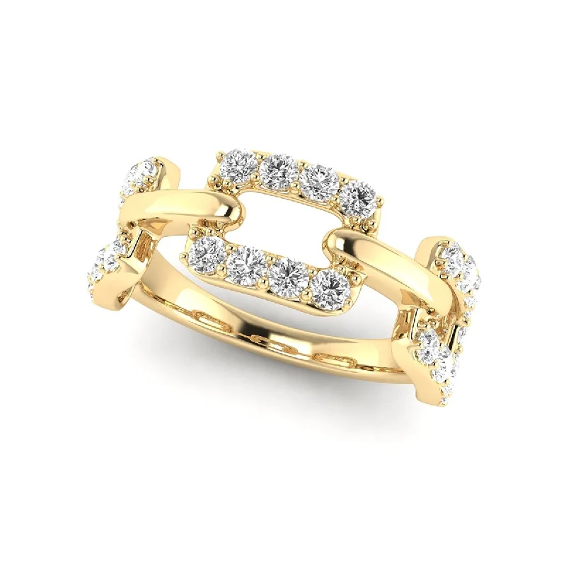 Women’s romantic engagement rings-Marquee Jewels 3/4 Carat TW Diamond Link Wedding Band in 14K Yellow Gold - White