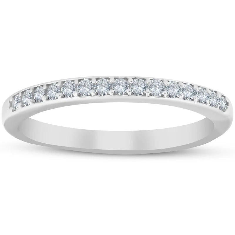 Women’s affordable engagement rings-10k White Gold 1/4 ct TDW Diamond Wedding Ring Womens Anniversary Band