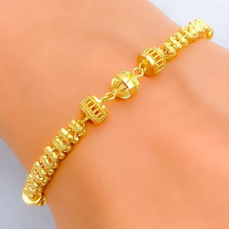 Women’s statement cuff bracelets-Gorgeous Palatial 22k Gold Bracelet