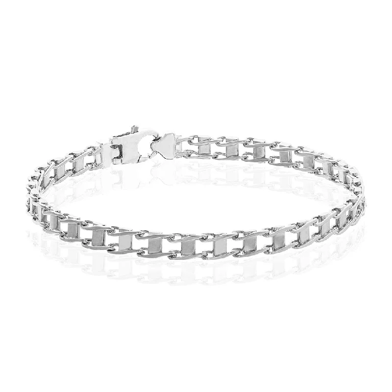 Women’s diamond bracelets-Men's Railroad Track Bracelet