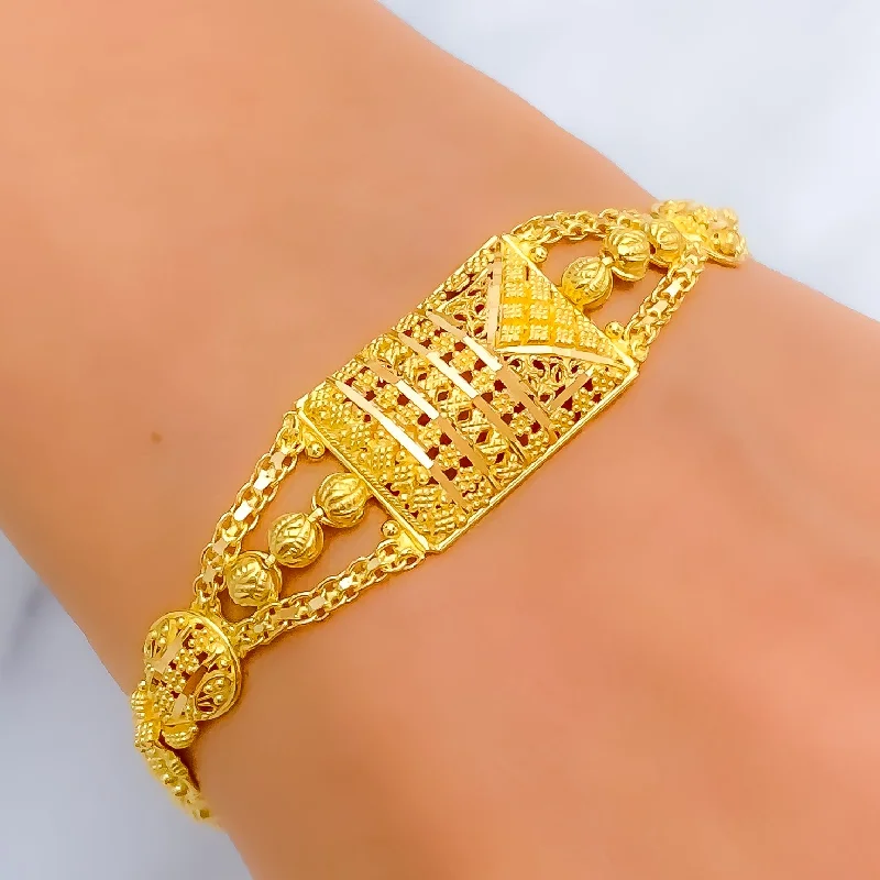 Women’s silver cuff bracelets-Luscious Shimmering 22k Gold Bracelet