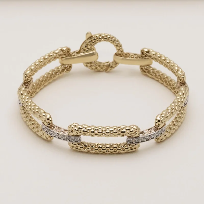 Women’s chunky bracelets-Diamond Link Bracelet in 14kt Yellow Gold (3/4ct tw)