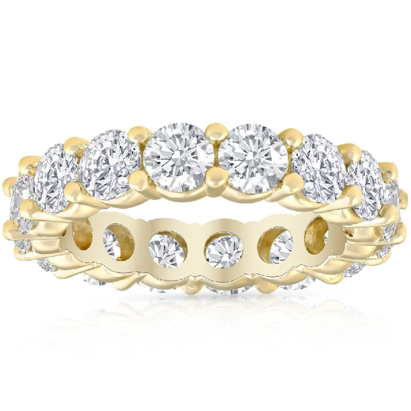 Women’s floral engagement rings-4Ct Diamond Eternity Wedding Ring Lab Grown Diamond 14k Yellow Gold