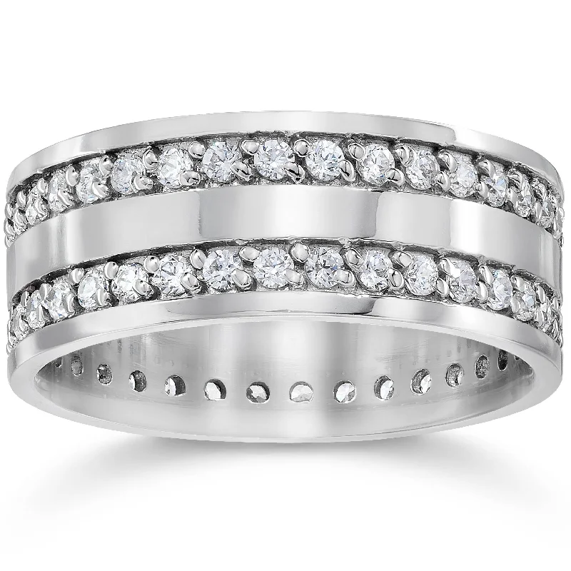 Women’s designer engagement rings-White Gold 1 1/2ct Diamond Eternity Ring Wedding Band