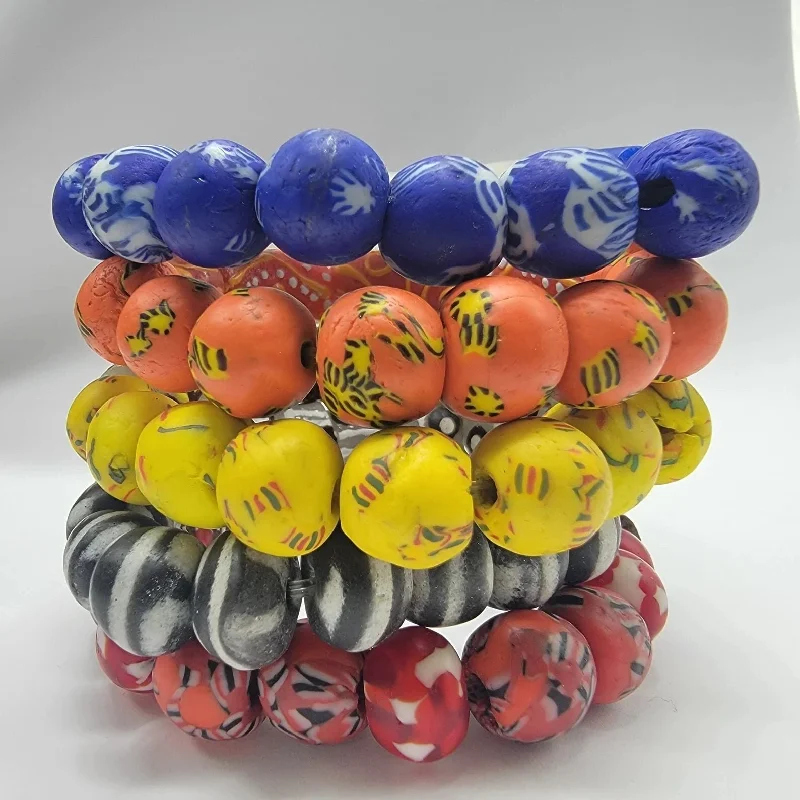 Women’s tennis bracelets-Recycled Glass Bracelet, African Jewelry