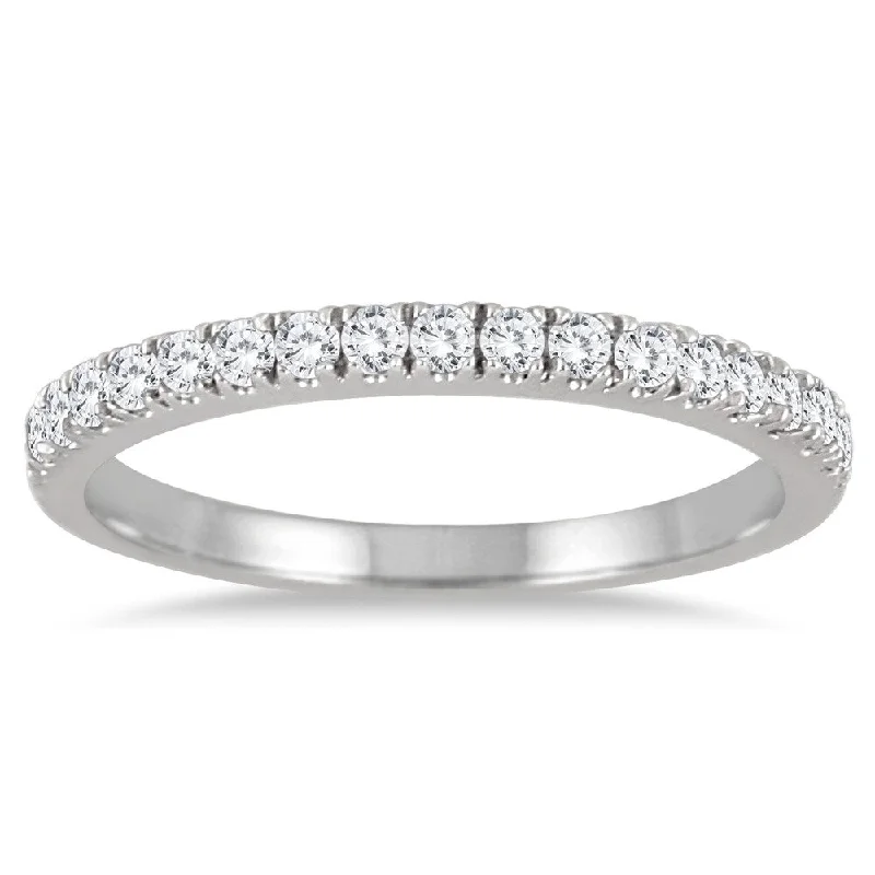 Women’s diamond engagement rings with bands-1/3 Carat TW Diamond Wedding Band in 10K White Gold