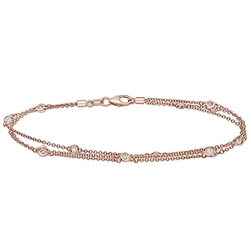 Women’s double-layer bracelets-Diamond By The Yard 3-Row Bracelet