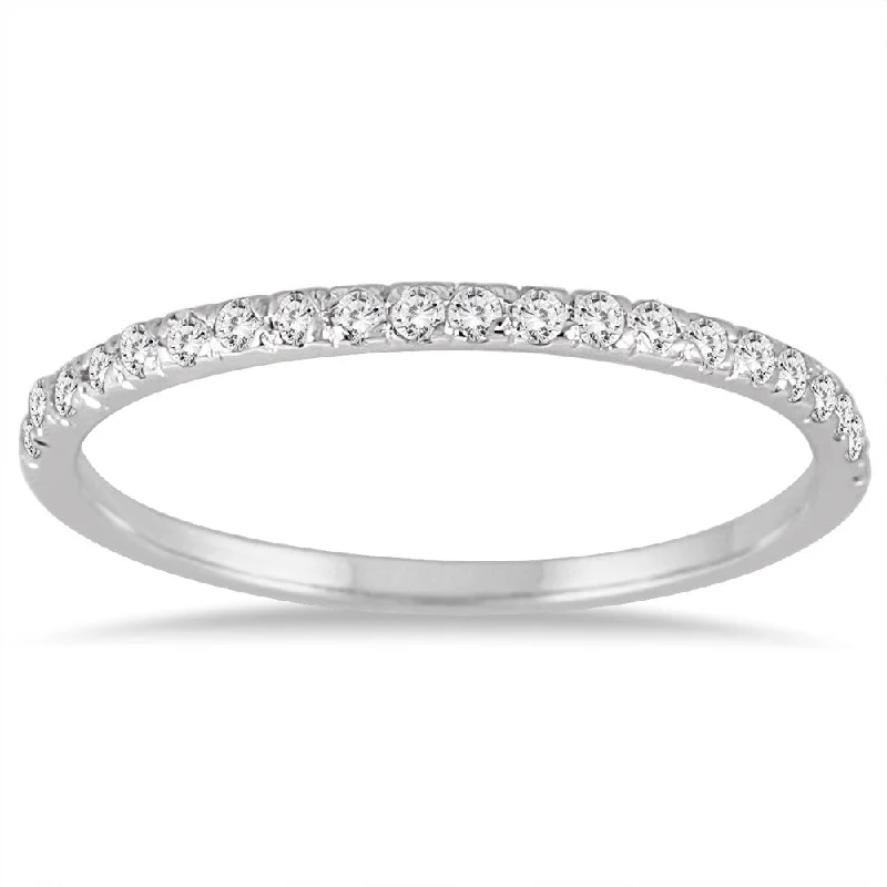 Women’s engagement rings with side stones-1/4 Carat TW Diamond Wedding Band in 14K White Gold