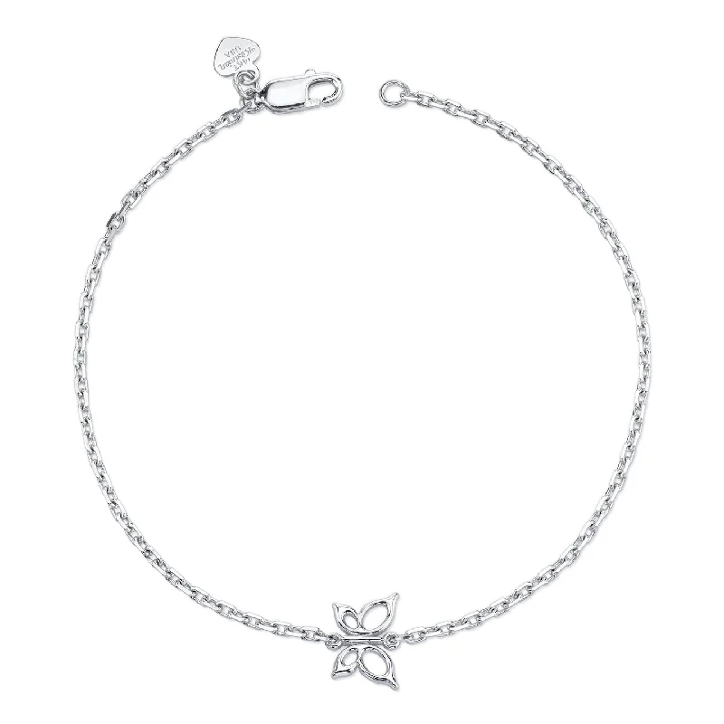 Women’s luxury bracelets-14K White Gold Kids Butterfly Bracelet