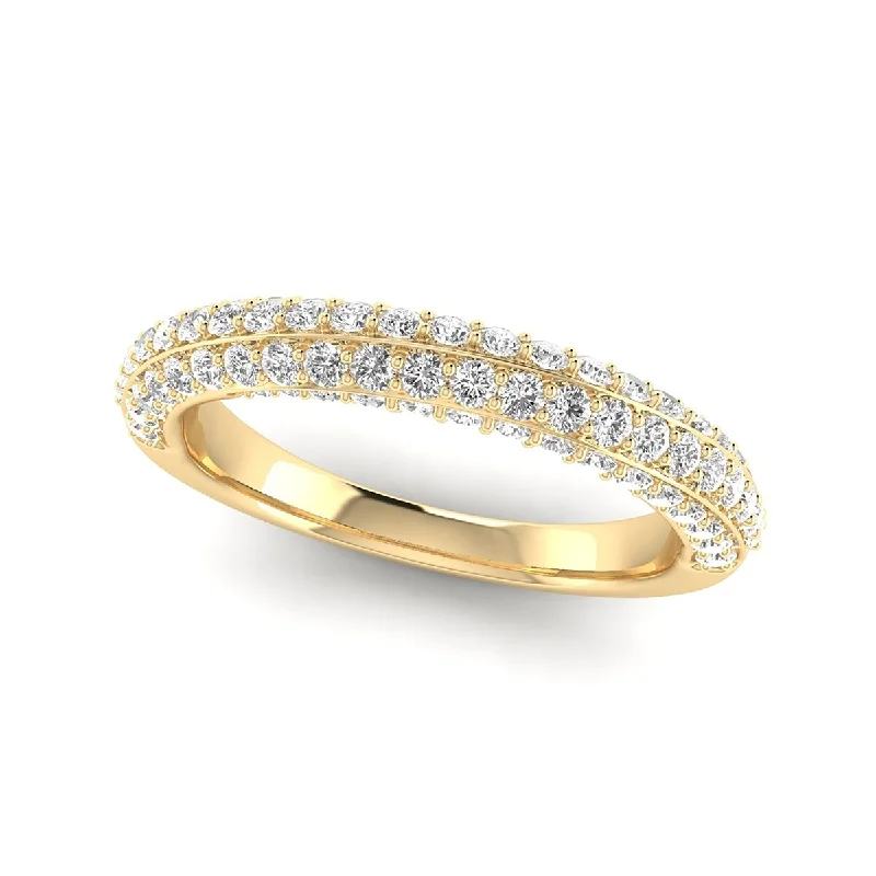 Women’s luxury engagement ring designs-Marquee Jewels 5/8 Carat TW Twist Diamond Wedding Band in 14K Yellow Gold - White