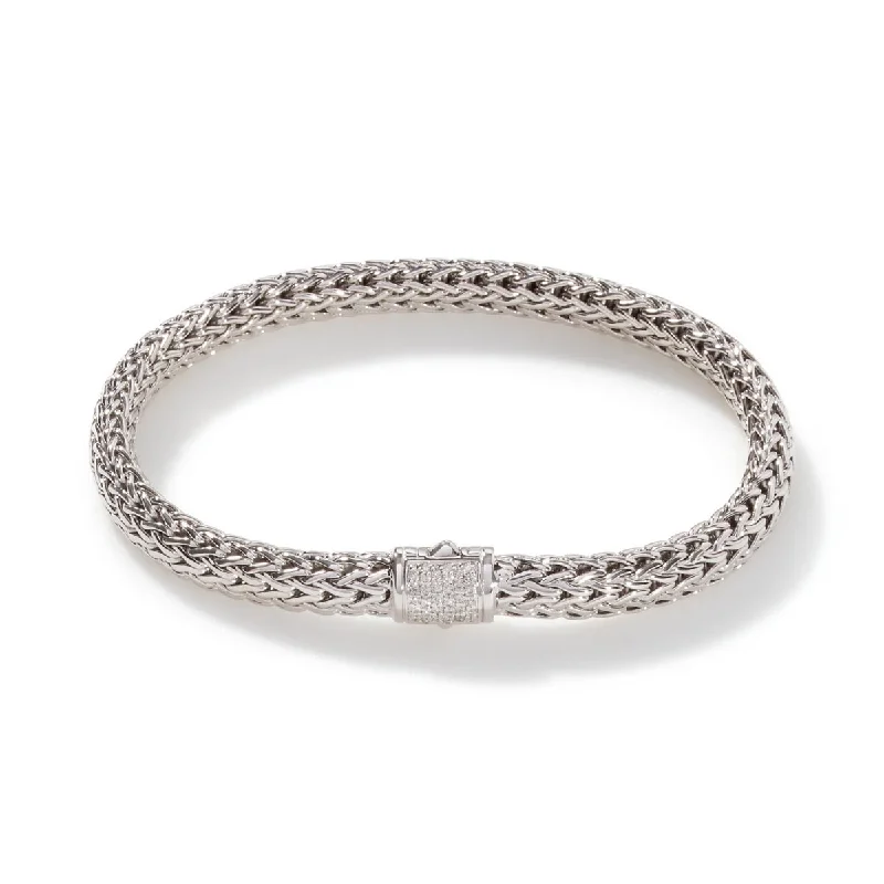 Women’s bangles-John Hardy Icon Bracelet with Diamonds in Sterling Silver (1/47ct tw)