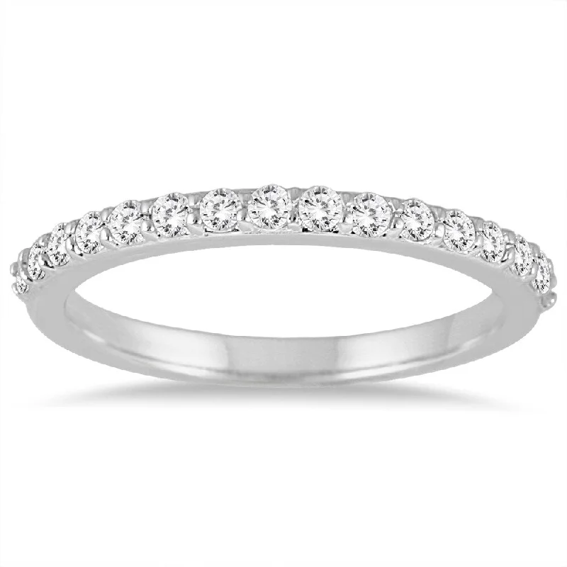 Women’s wedding and engagement ring sets-1/3 Carat TW Diamond Wedding Band in 14K White Gold