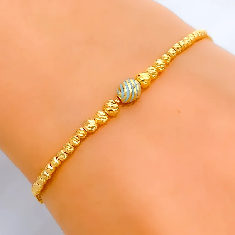 Women’s wedding bracelets-Stylish Subtle 21k Gold Bracelet