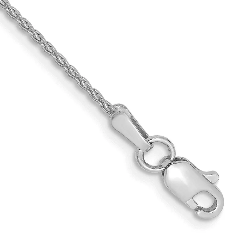 Women’s zodiac bracelets-14k White Gold 1.2mm Parisian Wheat Chain Bracelet, 6"