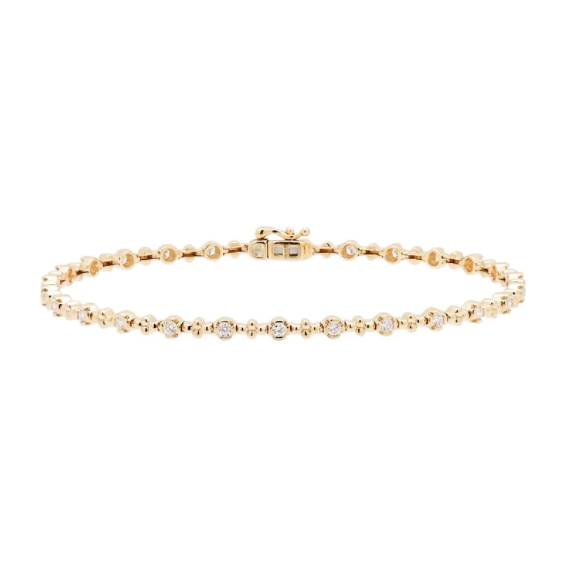 Women’s sterling silver charm bracelets-Diamond Bracelet in 14kt Yellow Gold (5/8ct tw)