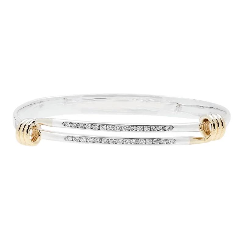 Women’s adjustable bracelets-E.L. Designs Signature Diamond Bracelet in Sterling Silver and 14kt Yellow Gold (5/8ct tw)