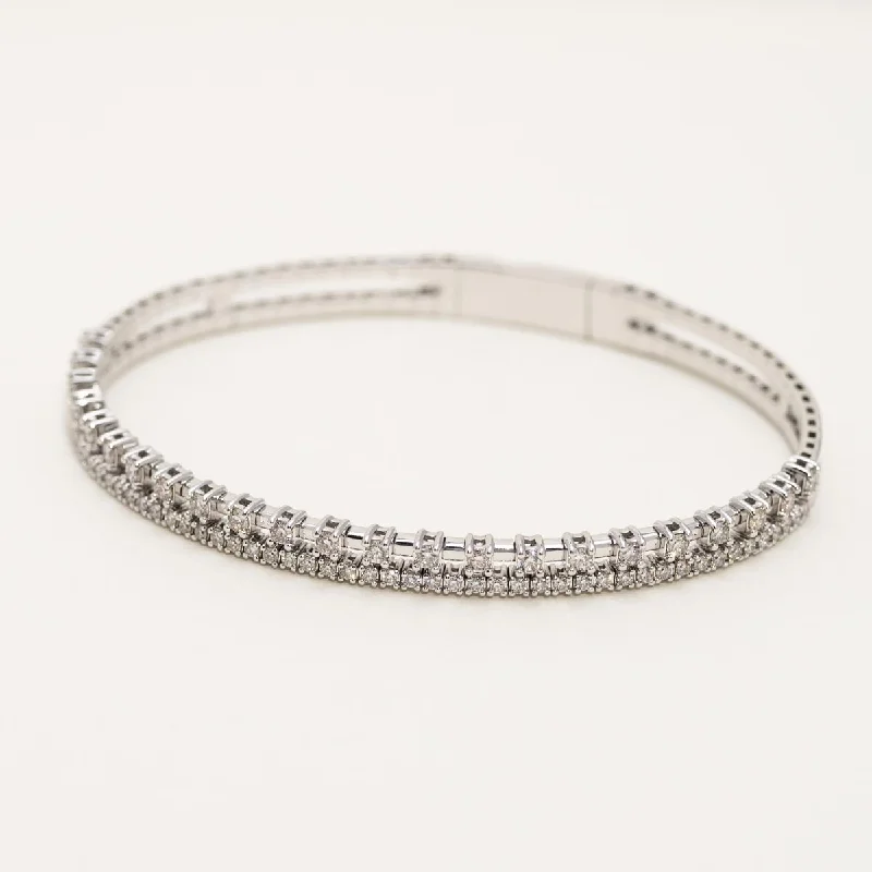 Women’s personalized bangles-Diamond Flex Bracelet in 14kt White Gold (1 1/7ct  tw)