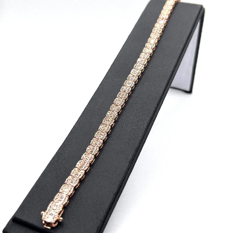 Women’s gemstone link bracelets-10KT BAGUETTE DIAMOND BRACELET