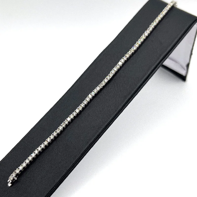 Women’s simple cuff bracelets-14KT DIAMOND TENNIS BRACELET