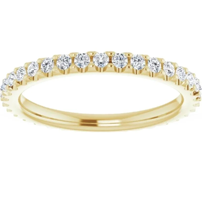 Women’s mixed metal engagement rings-3/8ct Diamond Eternity Ring Yellow Gold Womens Stackable Wedding Band