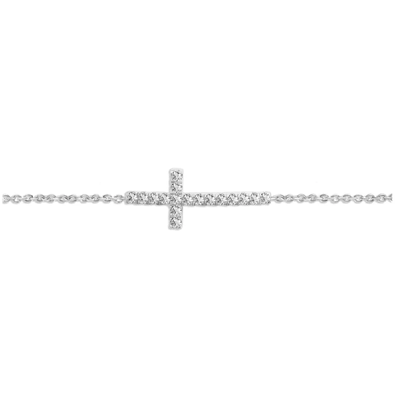 Women’s pearl charm bracelets-DECENT AND MODERN CROSS DIAMOND BRACELET