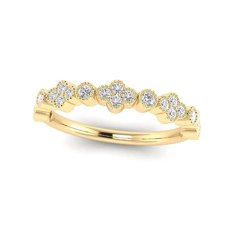 Women’s engagement rings with halo settings-Marquee Jewels 1/3 Carat TW Diamond Wedding Band in 14K Yellow Gold - White