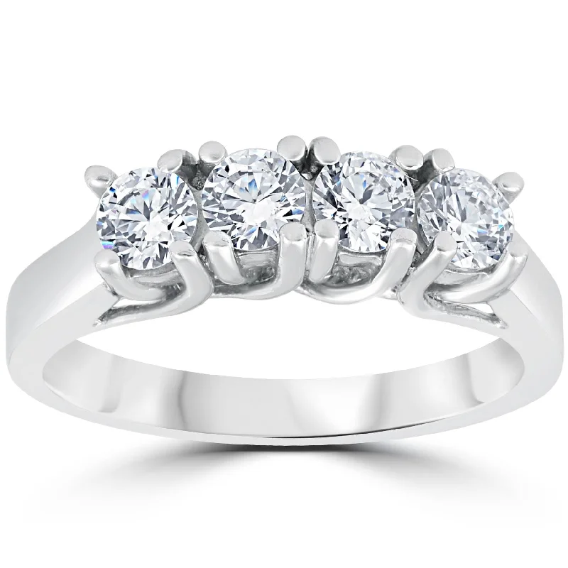 Women’s classic solitaire engagement rings-1 1/2ct Diamond Wedding Ring Enhancer White Gold