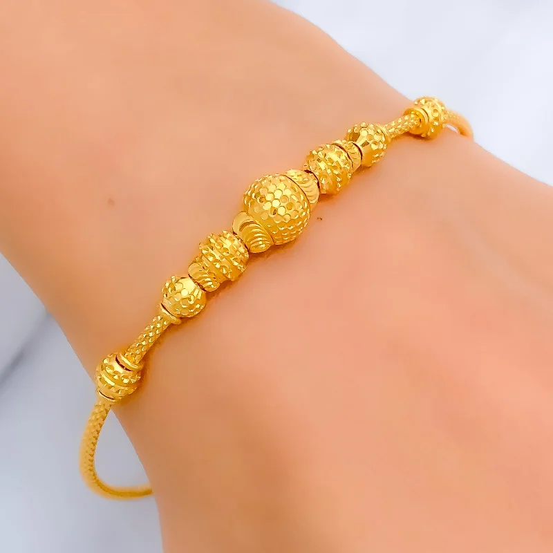 Women’s silver chain bracelets-Lavish Shimmering 22k Gold Bangle Bracelet