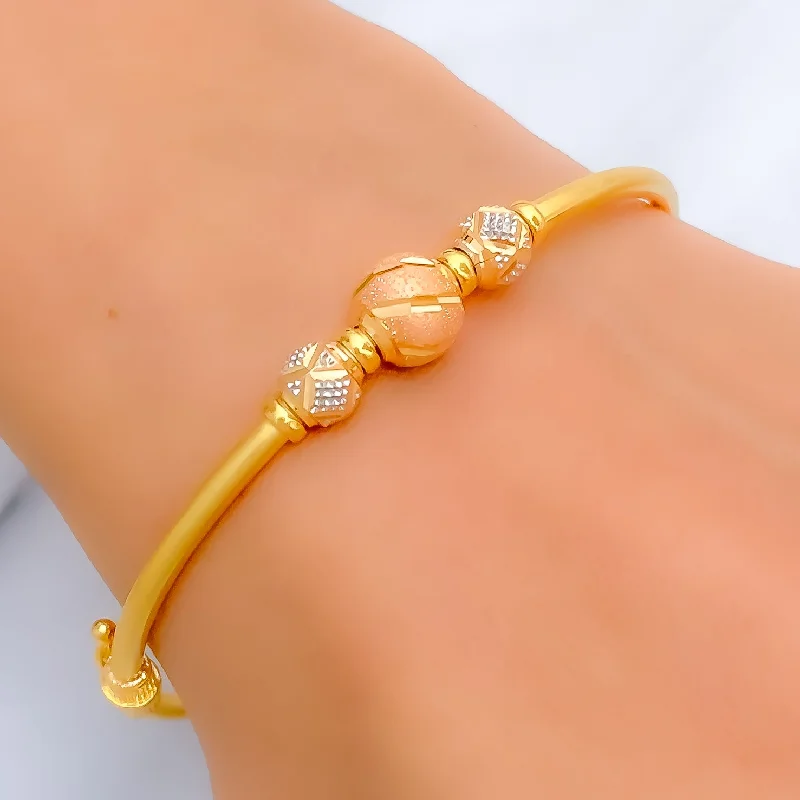 Women’s delicate bracelets-Royal Lustrous 22k Gold Bangle Bracelet